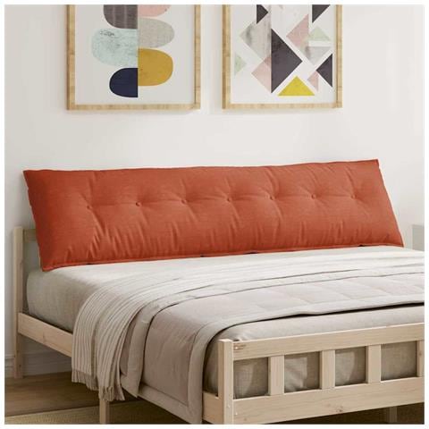 Cuscino per Schiena Rosso Arancio 200 x 50 cm Tessuto in Cords - Foto 2