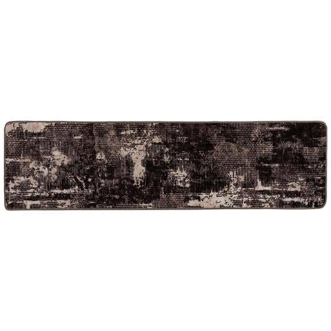 Runner Tappeto MARSA Nero 80 x 400 cm Poliestere e PVC - Foto 1