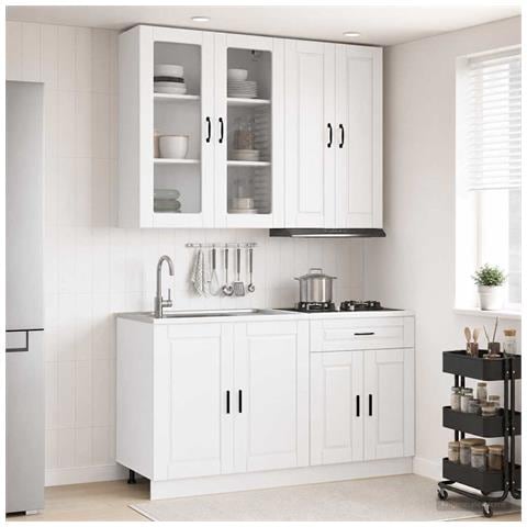Unità Cucina PORTO 4 pcs Bianco Lucido Legno ingegnerizzato - Foto 2