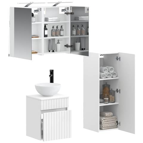 Set di mobili per il bagno 4 pcs Bianco - Foto 2