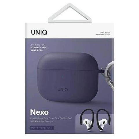 Uniq Case Nexo Airpods Pro 2 Gen + Ganci Per Auricolari Silicone Viola /nero Viola - Foto 1