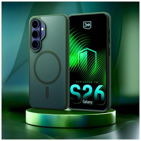 Custodia Samsung Galaxy S26, Verde Semi-trasparente, 3mk Smoke Magcase - Foto 2