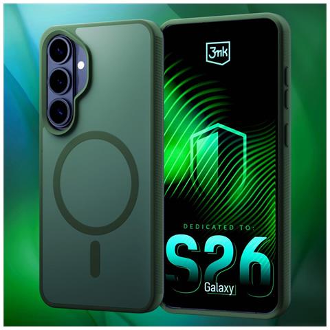 Custodia Samsung Galaxy S26, Verde Semi-trasparente, 3mk Smoke Magcase - Foto 1