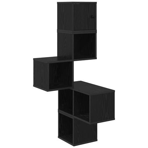 Mensola Angolare da Parete Rovere Nero 48 x 48 x 120 cm - Foto 1