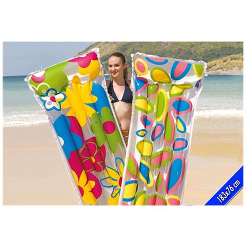 Materassino mare Singolo Gonfiabile Flowers 183x76 cm - Foto 1