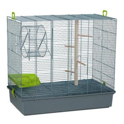 Gabbia Per Scoiattoli Gabbia 2 Livelli, Ruota, Scaletta, Mangiatoie 70x64x65 Cm - Foto 1