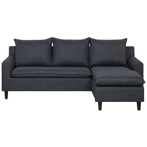 Divano Angolare In Tessuto Grigio Scuro Elvenes - Foto 20