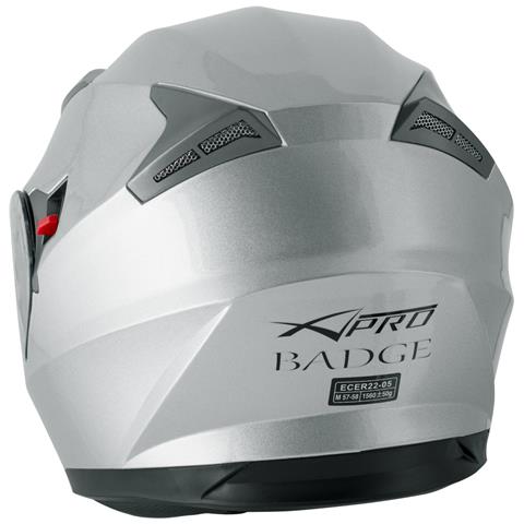 Casco Integrale Moto Scooter Visierino Parasole Touring Argento M - Foto 2