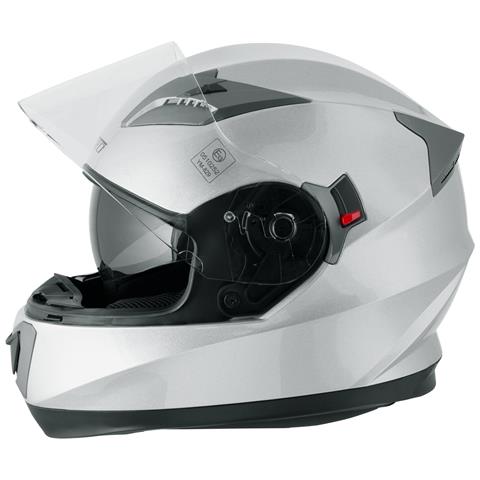 Casco Integrale Moto Scooter Visierino Parasole Touring Argento M - Foto 5