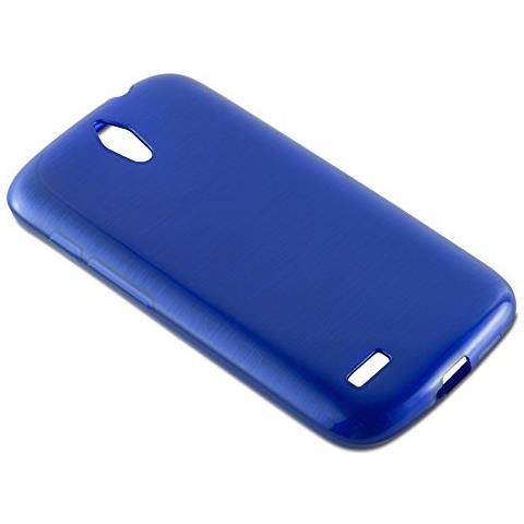 Custodia Compatibile Con Huawei Ascend G610 In Blu - Coperchio Protettivo In Silicone Tpu Flessibile Con Design Spazzolato - Foto 2