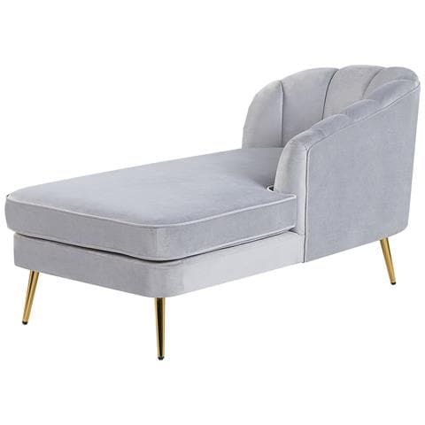 Chaise Longue Sinistra In Velluto Grigio Allier - Foto 15