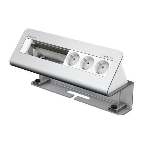 Cableport Desk 6-fold - Steckdosengehuse - Oberflche Montierbar - Spannungsversorgung X 3 - Eloxiertes Aluminium (7430000063)  - Foto 1