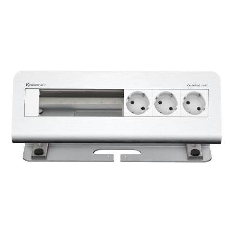 Cableport Desk 6-fold - Steckdosengehuse - Oberflche Montierbar - Spannungsversorgung X 3 - Eloxiertes Aluminium (7430000063)  - Foto 3