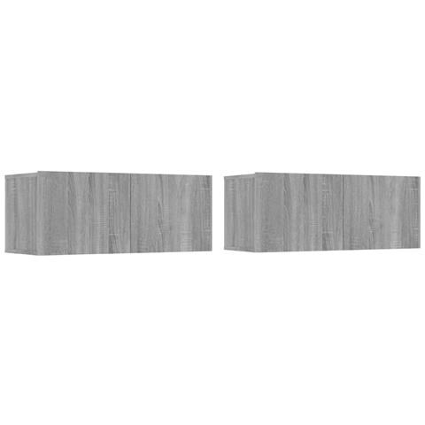 Mobili TV 2pz Grigio Sonoma 80x30x30cm Legno Multistrato - Foto 1