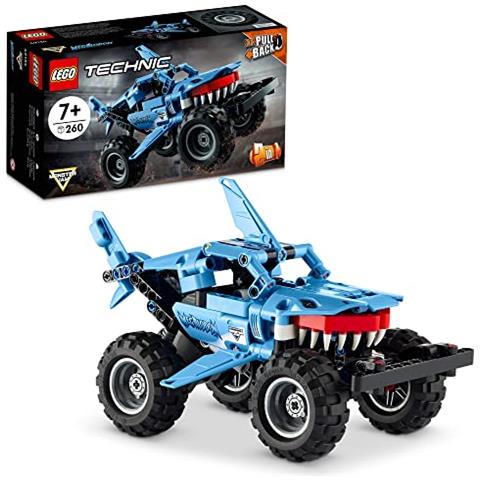 Technic Monster Jam Megalodon 42134 Kit Di Costruzione Di Modelli Una Costruzione 2 In 1 Per I Bambini Che Amano I Giocattoli Monster Truck I Bambini Adoreranno Correre Questo Fantastico Veicolo Di Squalo Per Età 7+ (260 Pezzi) - Foto 1