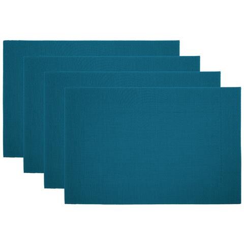 Set Tovagliette Americane Cucina Antiscivolo In Tinta Unita Lavabili In Vari Colori Set 4 Petrolio - Foto 1