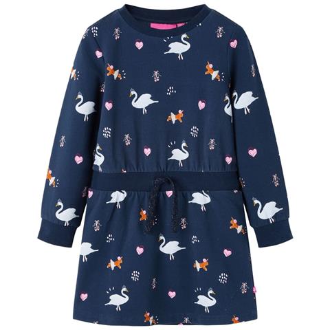 Abito Da Bambina A Maniche Lunghe Blu Marino 92 - Foto 1