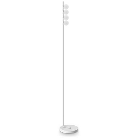 Piantana Da Terra Contemporanea Ping Pong Metallo Bianco Led 12w 3000k Ip20 - Foto 1