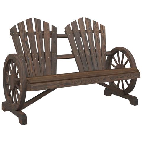 Sedia da Giardino Adirondack 2 Posti in Legno Massello di Abete - Foto 2