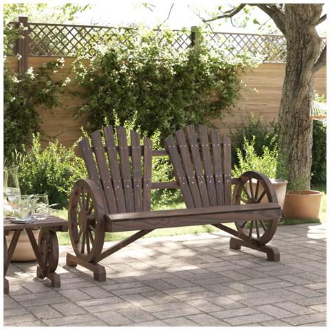 Sedia da Giardino Adirondack 2 Posti in Legno Massello di Abete - Foto 3