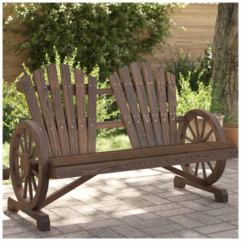Sedia da Giardino Adirondack 2 Posti in Legno Massello di Abete - Foto 1
