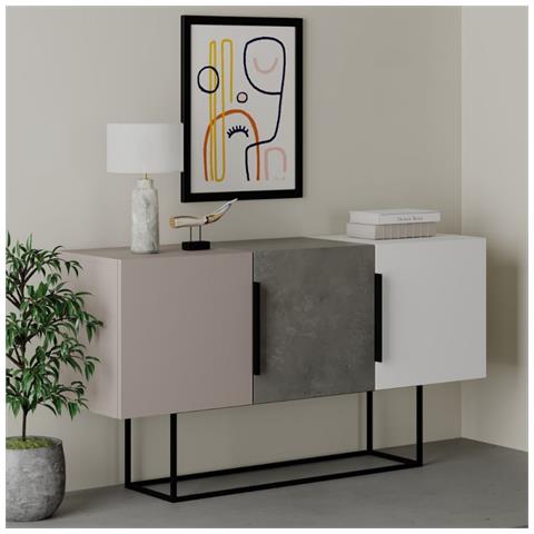 Madia Tontini 3 Ante Colore Tortora Cemento Bianco 150 Cm - Foto 1