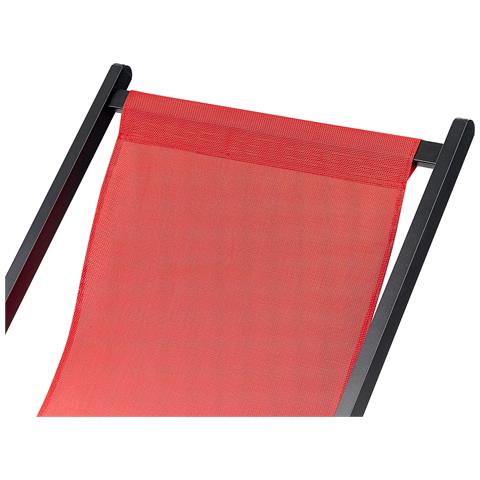 Sedia A Sdraio Alluminio Rosso E Nero Locri Ii - Foto 2