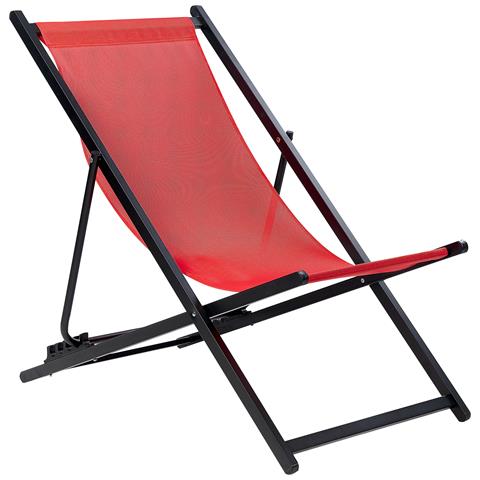 Sedia A Sdraio Alluminio Rosso E Nero Locri Ii - Foto 7