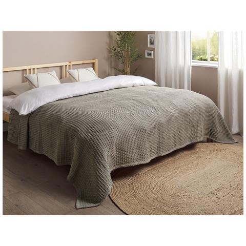 Copriletto Cotone Tortora 220 X 240 Cm Chagyl - Foto 1