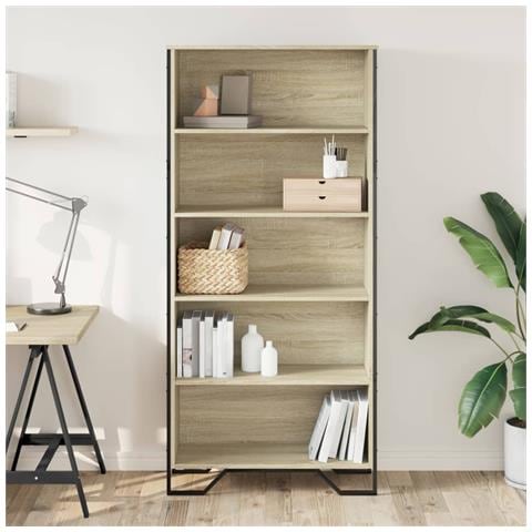 Libreria Rovere Sonoma 80x31x169 Cm In Truciolato - Foto 3