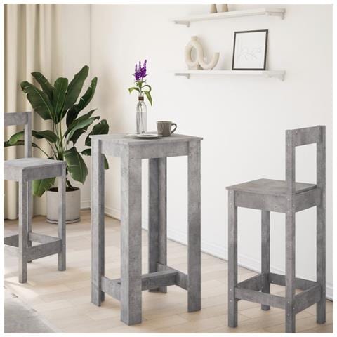 Tavolo Da Bar Grigio Cemento 51x50x103,5cm In Legno Multistrato - Foto 3