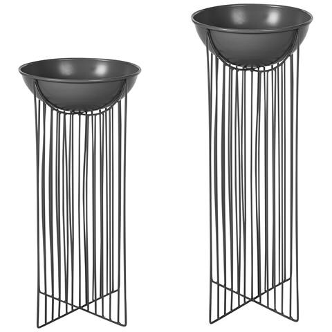 Set Di 2 Vasi Rialzati Per Piante Ficaria Metallo 22 Cm Nero - Foto 2