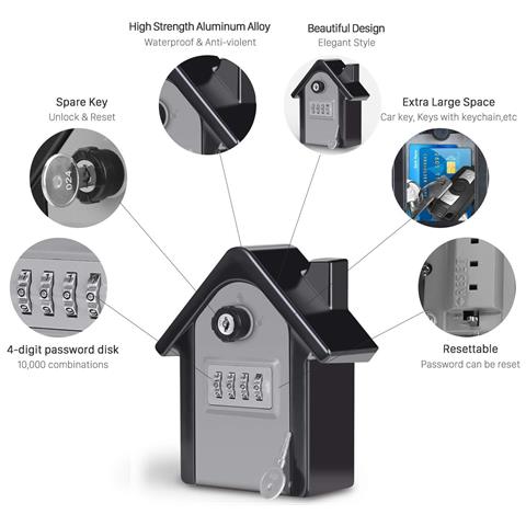 Cassetta Di Sicurezza Antifurto Di Tipo Piccola Casa Per L'ufficio Della Fabbrica Del Magazzino Dell'azienda Domestica Grey - Foto 2