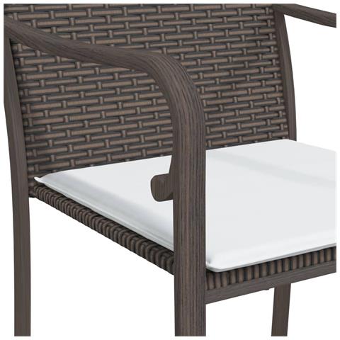 Set Pranzo da Giardino 7 pz con Cuscini in Polyrattan e Acciaio - Foto 2