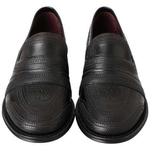 Mocassini Pantofola In Pelle Nera Scarpe Cucite - Eu41/us8 - Foto 5