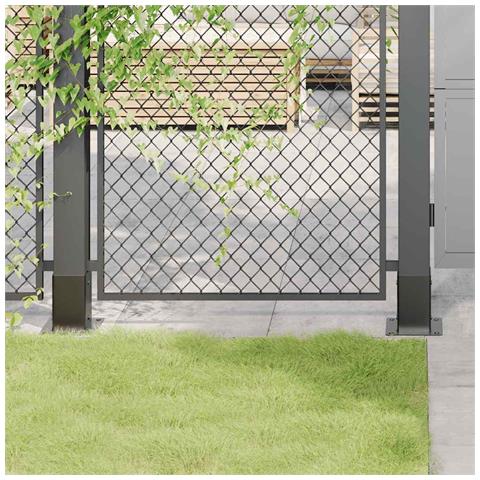 Basi per Pali Quadrati 12 pz 81x81mm Acciaio Verniciato Polvere - Foto 1