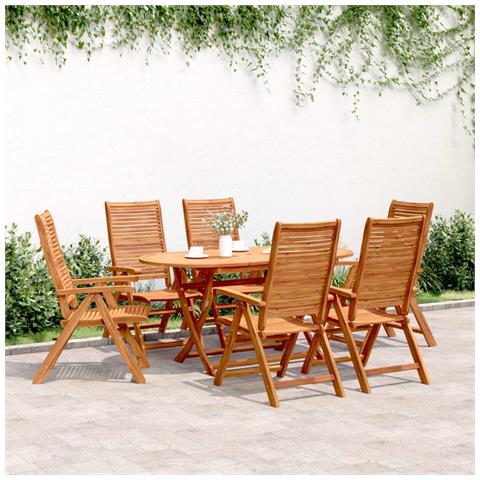 Sedie Giardino Reclinabili 6pz 56x72x107 Legno Massello Acacia - Foto 1