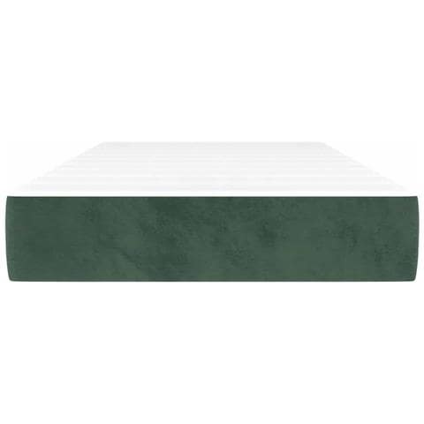 Materasso A Molle Verde Scuro 100x210x20 Cm In Velluto - Foto 3