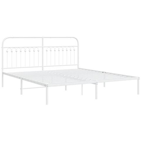 Giroletto Con Testiera Metallo Bianco 183x213 Cm - Foto 3