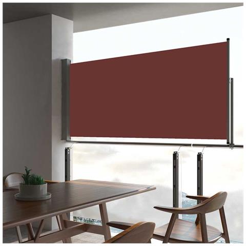 Lusso Casadino -  Tenda Laterale Retrattile Per Patio 60x300 Cm Marrone - Foto 8