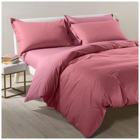 Completo Copripiumino Bicolor In Cotone Colore Rosa Misura Singolo - Foto 5