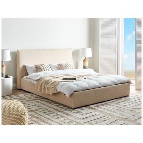 Letto Ad Acqua Bouclé Lavaur 160 X 200 Cm Beige - Foto 1