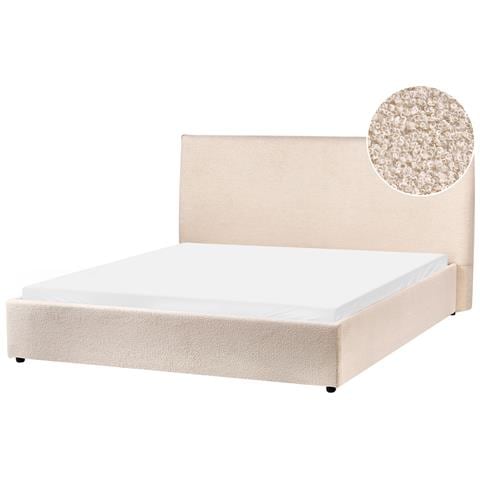Letto Ad Acqua Bouclé Lavaur 160 X 200 Cm Beige - Foto 2