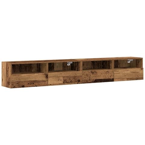 Armadietti da muro per TV 2 pz Legno Vecchio 100x30x30 cm Legno ingegnerizzato - Foto 1