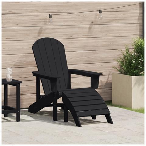 Sedia Adirondack con Poggiapiedi Nera HDPE - Foto 2