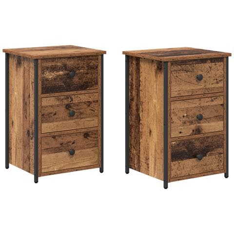 Comodini in legno vecchio Legno vecchio Truciolare, Metallo Media - Foto 1