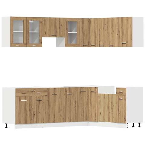 Set di Mobili da Cucina 11 pz Rovere Artigianale Truciolato - Foto 1