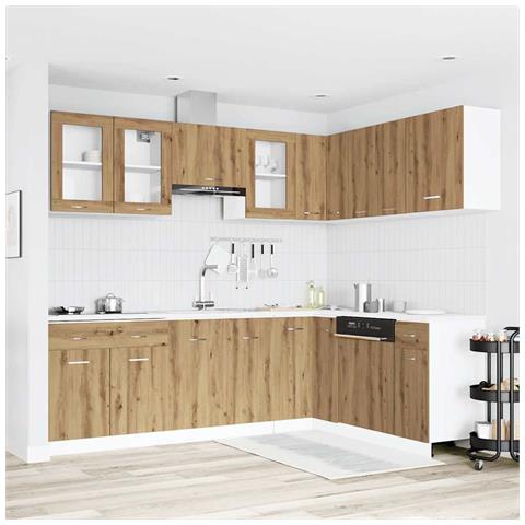 Set di Mobili da Cucina 11 pz Rovere Artigianale Truciolato - Foto 2