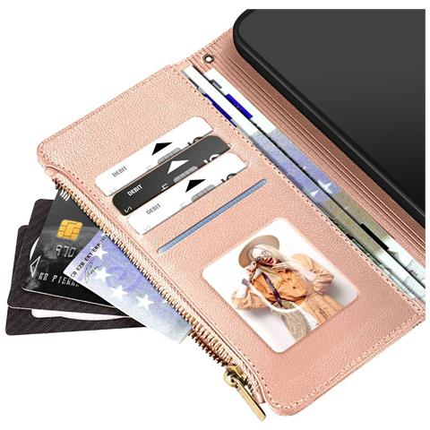 Custodia A Portafoglio Per Galaxy S25 Edge Con Cerniera E Laccetto Staccabile - Foto 2