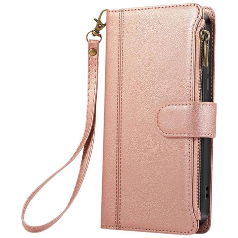 Custodia A Portafoglio Per Galaxy S25 Edge Con Cerniera E Laccetto Staccabile - Foto 1